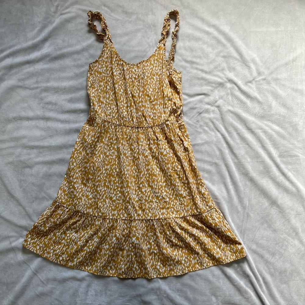 Tall! Banana Republic Gold Print Mini Sundress
